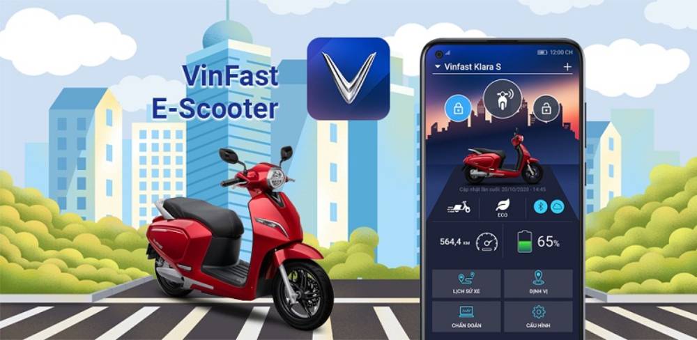 khách hàng tìm kiếm trạm sạc VinFast Hà Nội bằng cách sử dụng E-Scooter